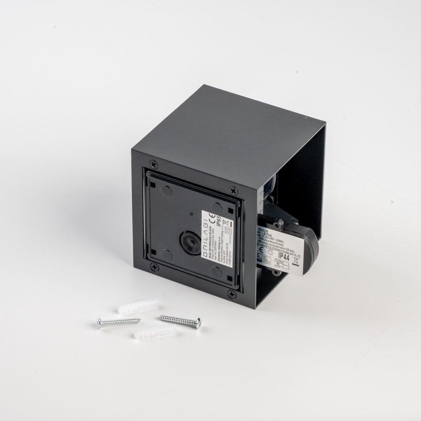 BRILAGI - LED Outdoor Wall Light with Sensor CUBE LED/6W/230V Black IP65