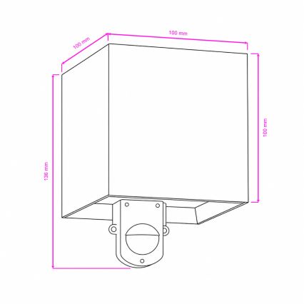 BRILAGI - LED Outdoor Wall Light with Sensor CUBE LED/6W/230V Black IP65