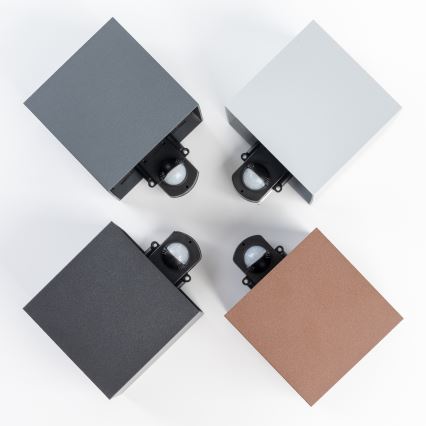BRILAGI - LED Outdoor Wall Light with Sensor CUBE LED/6W/230V Black IP65