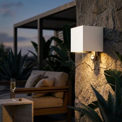 Brilagi - LED Outdoor Wall Light with Sensor CUBE LED/6W/230V grey IP65