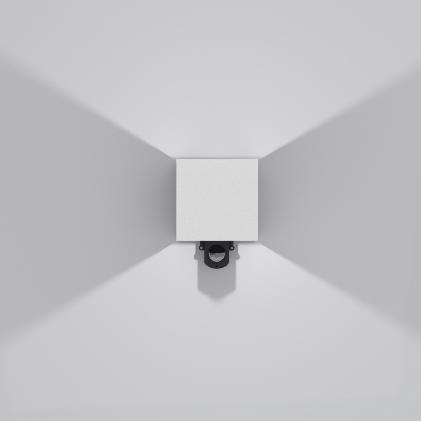 Brilagi - LED Outdoor Wall Light with Sensor CUBE LED/6W/230V grey IP65