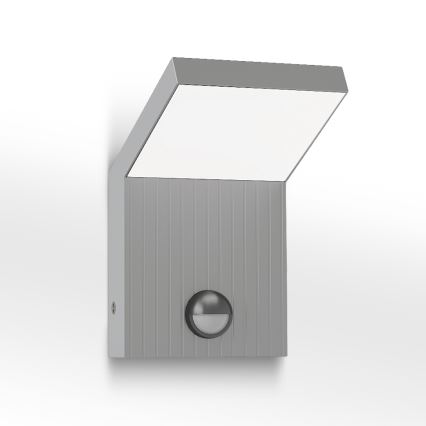 Brilagi - RIANO LED Outdoor Wall Light with Sensor, 8W/230V, Silver, IP65