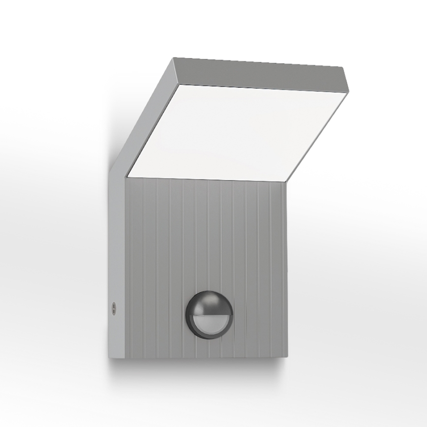 Brilagi - RIANO LED Outdoor Wall Light with Sensor, 8W/230V, Silver, IP65