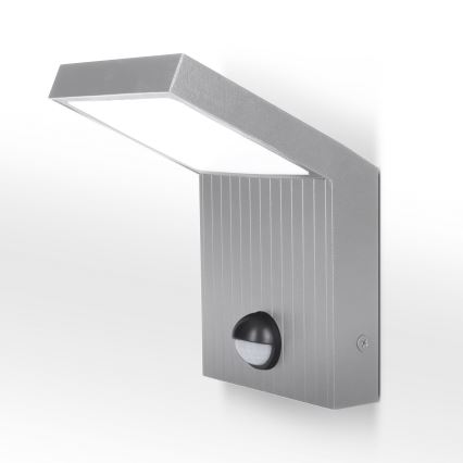 Brilagi - RIANO LED Outdoor Wall Light with Sensor, 8W/230V, Silver, IP65