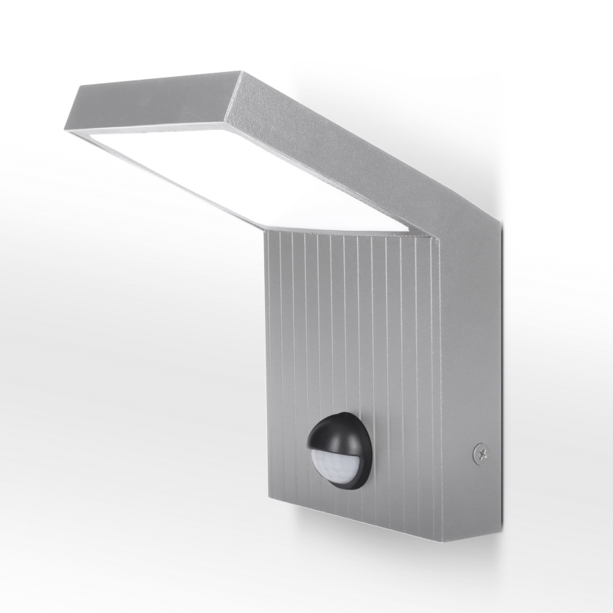 Brilagi - RIANO LED Outdoor Wall Light with Sensor, 8W/230V, Silver, IP65