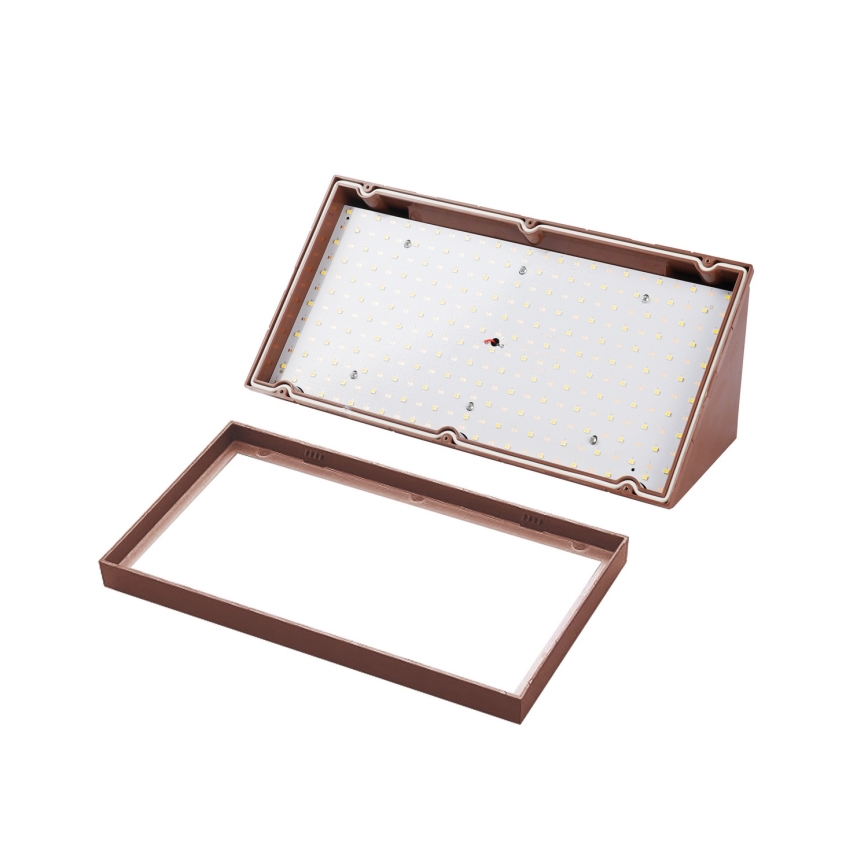 Brilagi - TRIANGLE LED Outdoor Wall Light with Sensor, 20W/230V, Brown, IP65