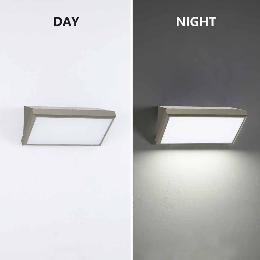 Brilagi - LED Outdoor wall light with a sensor TRIANGLE LED/20W/230V grey IP65