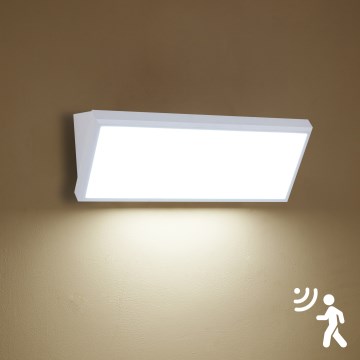 Brilagi - LED Outdoor Wall Light with Sensor TRIANGLE LED/42W/230V 45 cm White IP65