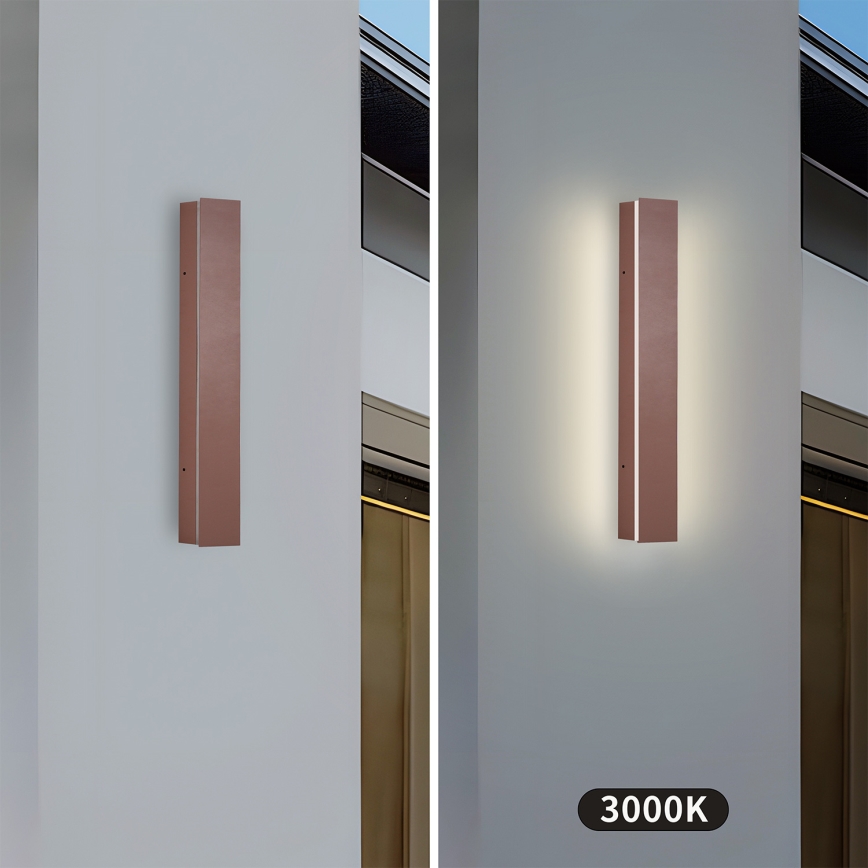 Brilagi - LED Outdoor Wall Light LINEAR LED/8W/230V 3000K IP65 30 cm Brown CRI 90