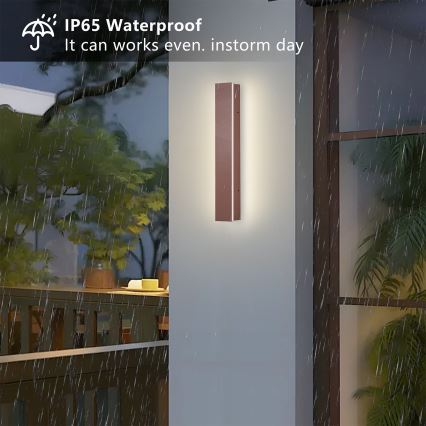 Brilagi - LED Outdoor Wall Light LINEAR LED/8W/230V 3000K IP65 30 cm Brown CRI 90