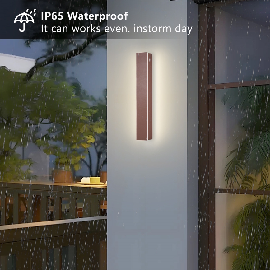 Brilagi - LED Outdoor Wall Light LINEAR LED/8W/230V 3000K IP65 30 cm Brown CRI 90
