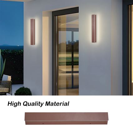 Brilagi - LED Outdoor Wall Light LINEAR LED/8W/230V 3000K IP65 30 cm Brown CRI 90