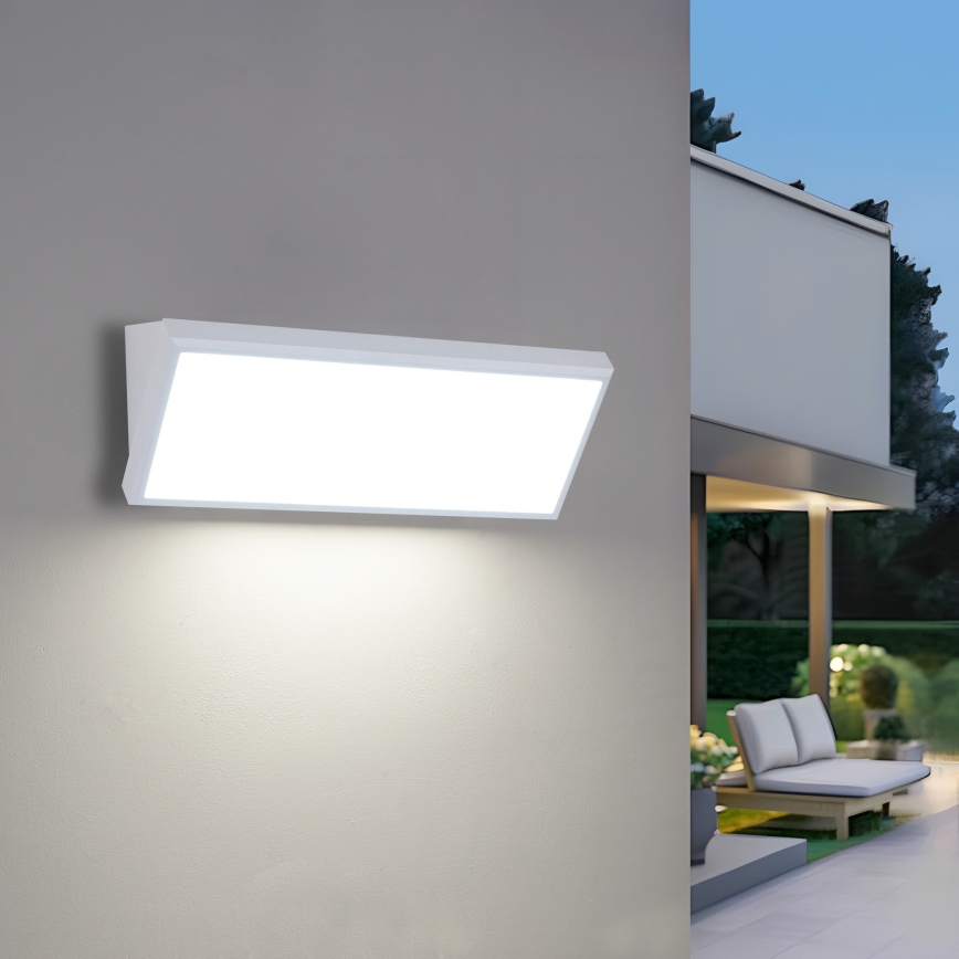Brilagi - LED Outdoor Wall Light with Sensor TRIANGLE LED/42W/230V 45 cm White IP65