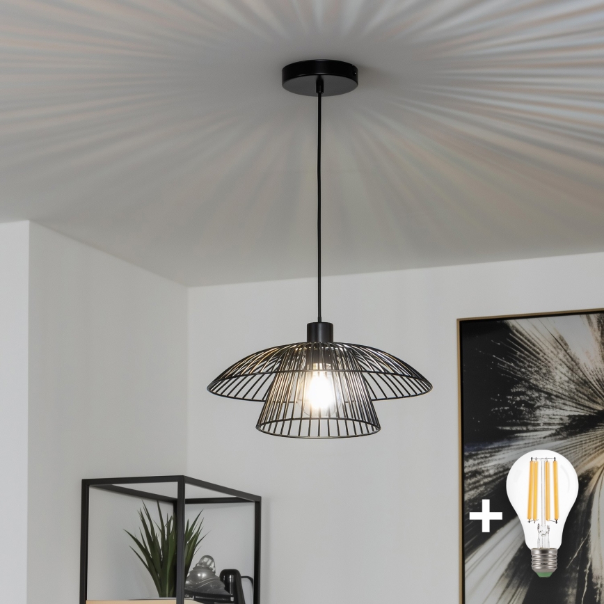 Brilagi - LED pendant lamp on cable CERIA WIRE 1xE27/40W/230V Ø 38 cm black