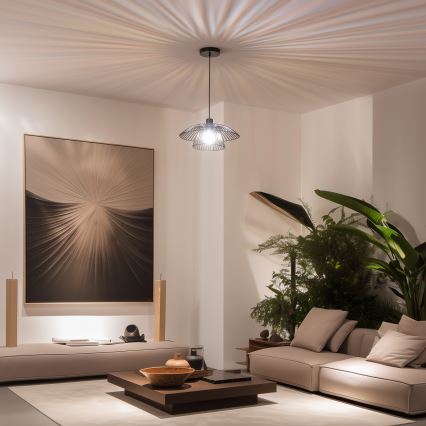 Brilagi - LED pendant lamp on cable CERIA WIRE 1xE27/40W/230V Ø 38 cm black