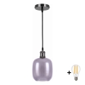 BRILAGI - LED pendant lamp on cable RETRO GLASS 1xE27/60W/230V Ø 14 cm black/smoked grey