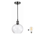 BRILAGI - LED pendant lamp on cable RETRO GLASS 1xE27/60W/230V Ø 25 cm black/clear