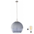 BRILAGI - LED pendant lamp on cable RETRO GLASS 1xE27/60W/230V Ø 38 cm matte chrome/smoked gray