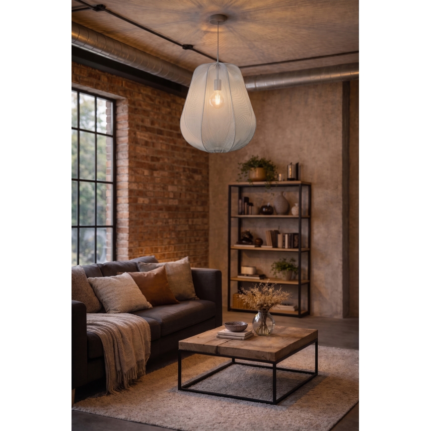 Brilagi - LED pendant light on cable ARVEN 1xE27/8W/230V Ø 37 cm grey