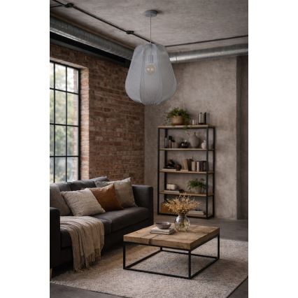 Brilagi - LED pendant light on cable ARVEN 1xE27/8W/230V Ø 37 cm grey