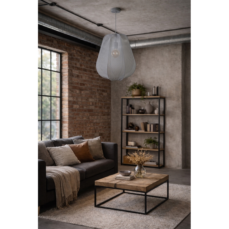 Brilagi - LED pendant light on cable ARVEN 1xE27/8W/230V Ø 37 cm grey