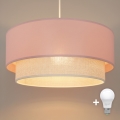 Brilagi - LED pendant light on cable BOHO BOBO 1xE27/10W/230V Ø 40 cm pink/cream