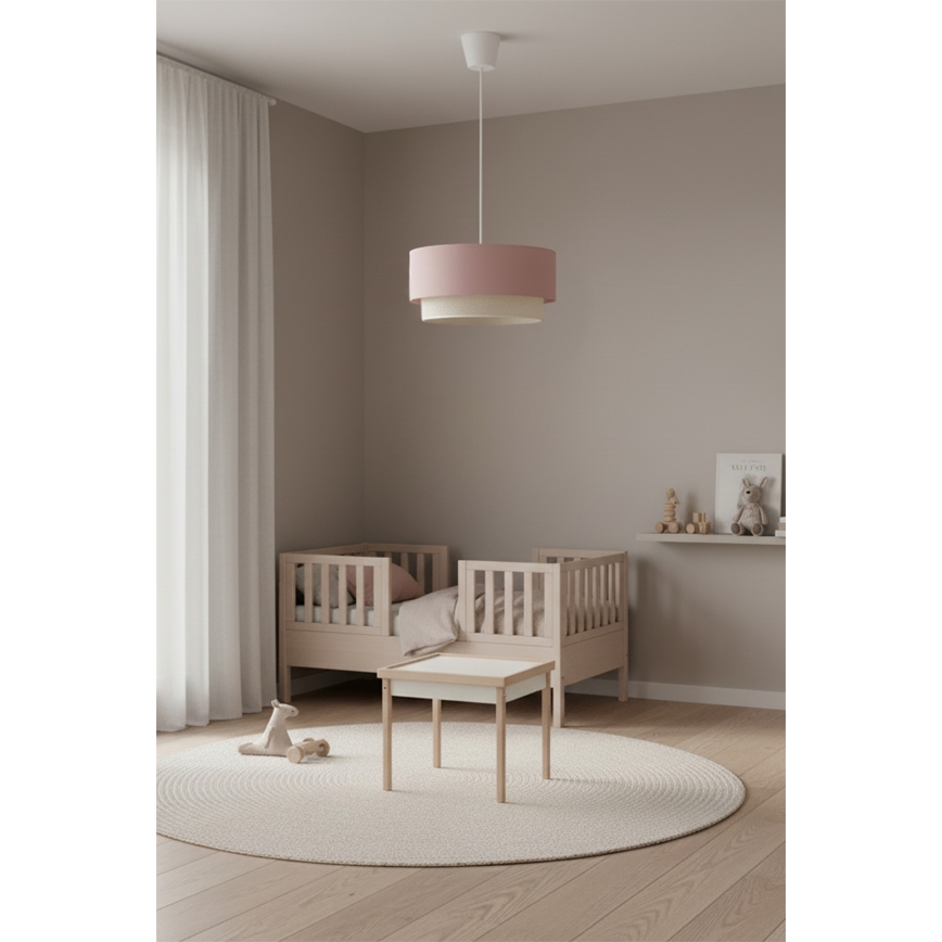 Brilagi - LED pendant light on cable BOHO BOBO 1xE27/10W/230V Ø 40 cm pink/cream