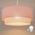 Brilagi - LED pendant light on cable BOHO BOBO 1xE27/60W/230V Ø 40 cm pink/cream