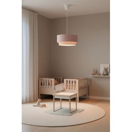 Brilagi - LED pendant light on cable BOHO BOBO 1xE27/60W/230V Ø 40 cm pink/cream