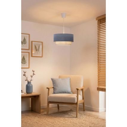 Brilagi - LED pendant light on cable BOHO ECO 1xE27/10W/230V Ø 40 cm blue/cream