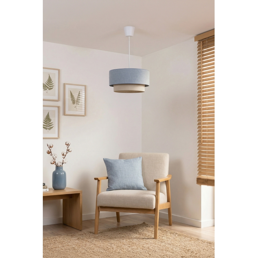 Brilagi - LED pendant light on cable BOHO ECO 1xE27/10W/230V Ø 40 cm blue/cream