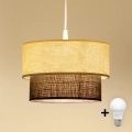 Brilagi - LED pendant light on cable BOHO STYLE 1xE27/15W/230V Ø 25 cm cream/brown