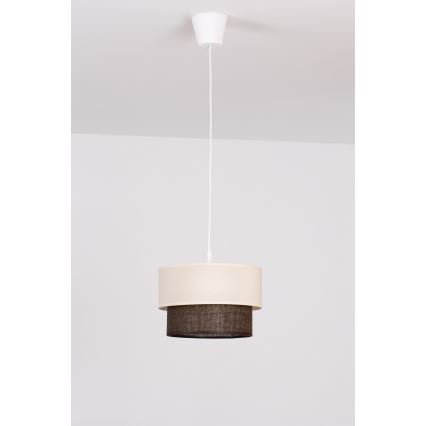 Brilagi - LED pendant light on cable BOHO STYLE 1xE27/15W/230V Ø 25 cm cream/brown