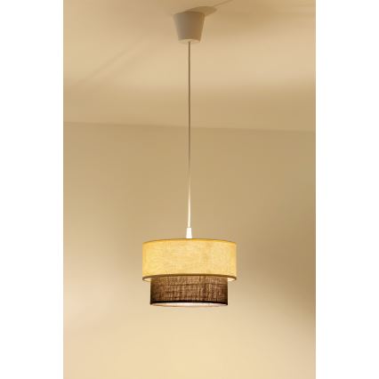 Brilagi - LED pendant light on cable BOHO STYLE 1xE27/15W/230V Ø 25 cm cream/brown