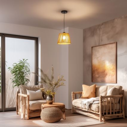 Brilagi - LED pendant light on cable CERIA BOHO 1xE27/40W/230V Ø 28 cm brown