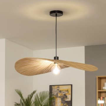 Brilagi - LED pendant light on cable CERIA BOHO 1xE27/40W/230V Ø 80 cm raffia