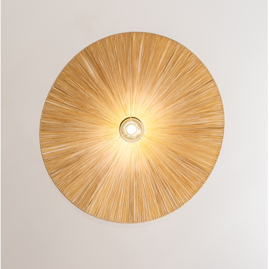 Brilagi - LED pendant light on cable CERIA BOHO 1xE27/40W/230V Ø 80 cm raffia