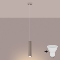 Brilagi - LED pendant light on cable CRESTO 1xGU10/10W/230V taupe