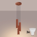 BRILAGI - LED pendant light on cable CRESTO 3xGU10/10W/230V orange