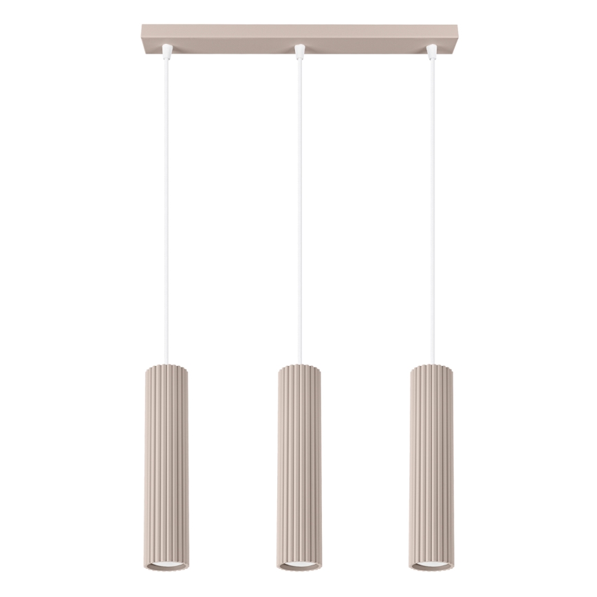 Brilagi - LED Pendant Light on Cable CRESTO 3xGU10/10W/230V taupe