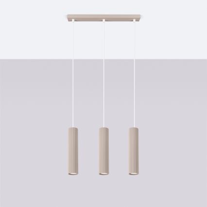 Brilagi - LED Pendant Light on Cable CRESTO 3xGU10/10W/230V taupe