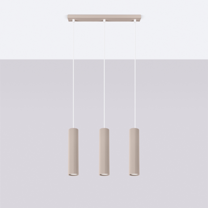 Brilagi - LED Pendant Light on Cable CRESTO 3xGU10/10W/230V taupe