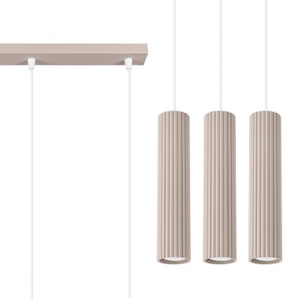 Brilagi - LED Pendant Light on Cable CRESTO 3xGU10/10W/230V taupe