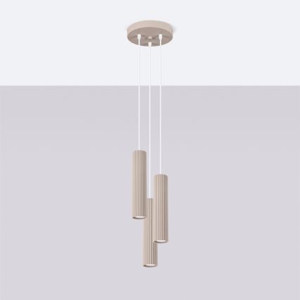 Brilagi - LED pendant light on cable CRESTO 3xGU10/10W/230V taupe