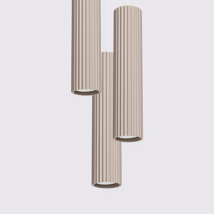 Brilagi - LED pendant light on cable CRESTO 3xGU10/10W/230V taupe