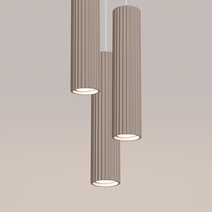 Brilagi - LED pendant light on cable CRESTO 3xGU10/10W/230V taupe