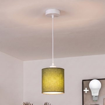 BRILAGI - LED pendant light on cable NUBILA 1xE27/60W/230V Ø 14 cm white/green