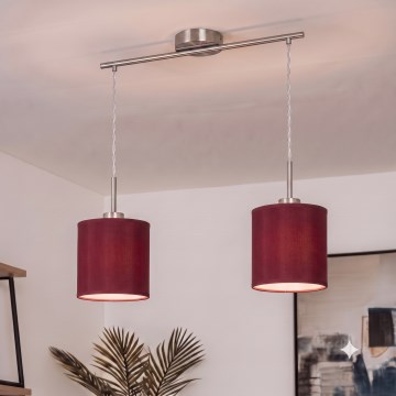 Brilagi - LED pendant light on cable NUBILA 2xE27/60W/230V Pompeian red
