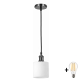 BRILAGI - LED pendant light on cable RETRO GLASS 1xE27/60W/230V Ø 10 cm black/white