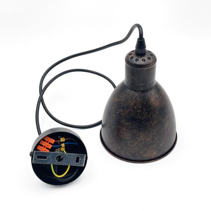 Brilagi - LED pendant light on cable RIDDY 1xE27/60W/230V copper/patina